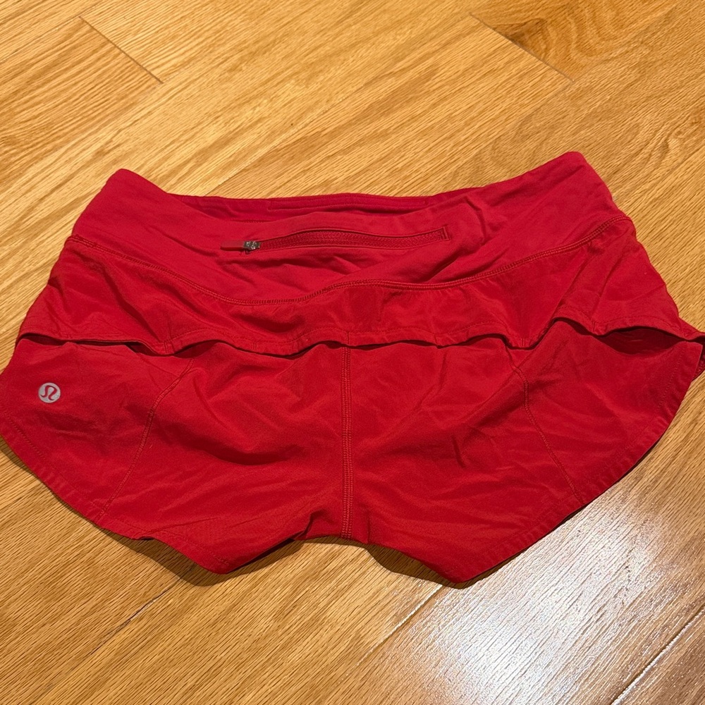 Lululemon Athletica Bold Red Athletic Shorts - Picture 2 of 2